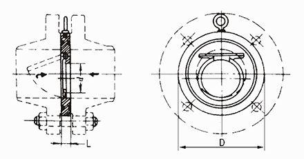 對夾圓片式止回閥結構示意圖